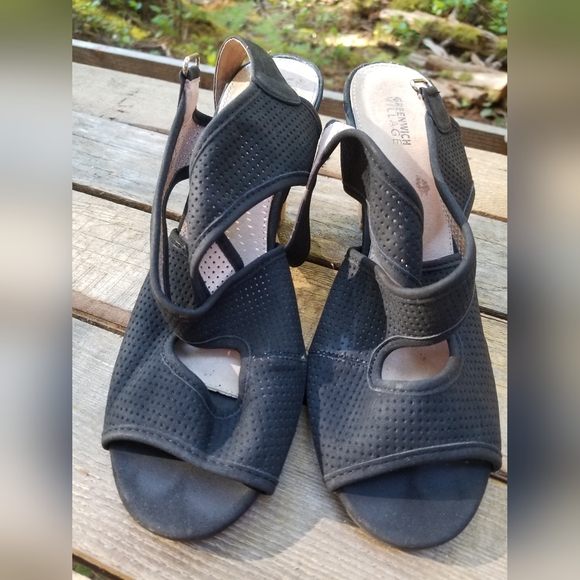 Size 8 Pink & Black Sets High Heel Shoes Italian Shoemakers  & Greenwich Village - Picture 8 of 13